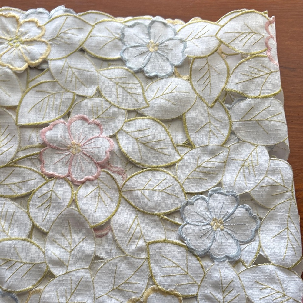 Floral Embroidered Table Runner